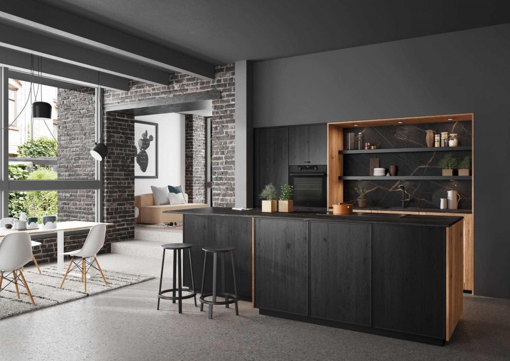 Rotpunkt Dark Wood Kitchen With Island 3 | Expert German Kitchens, Dartford