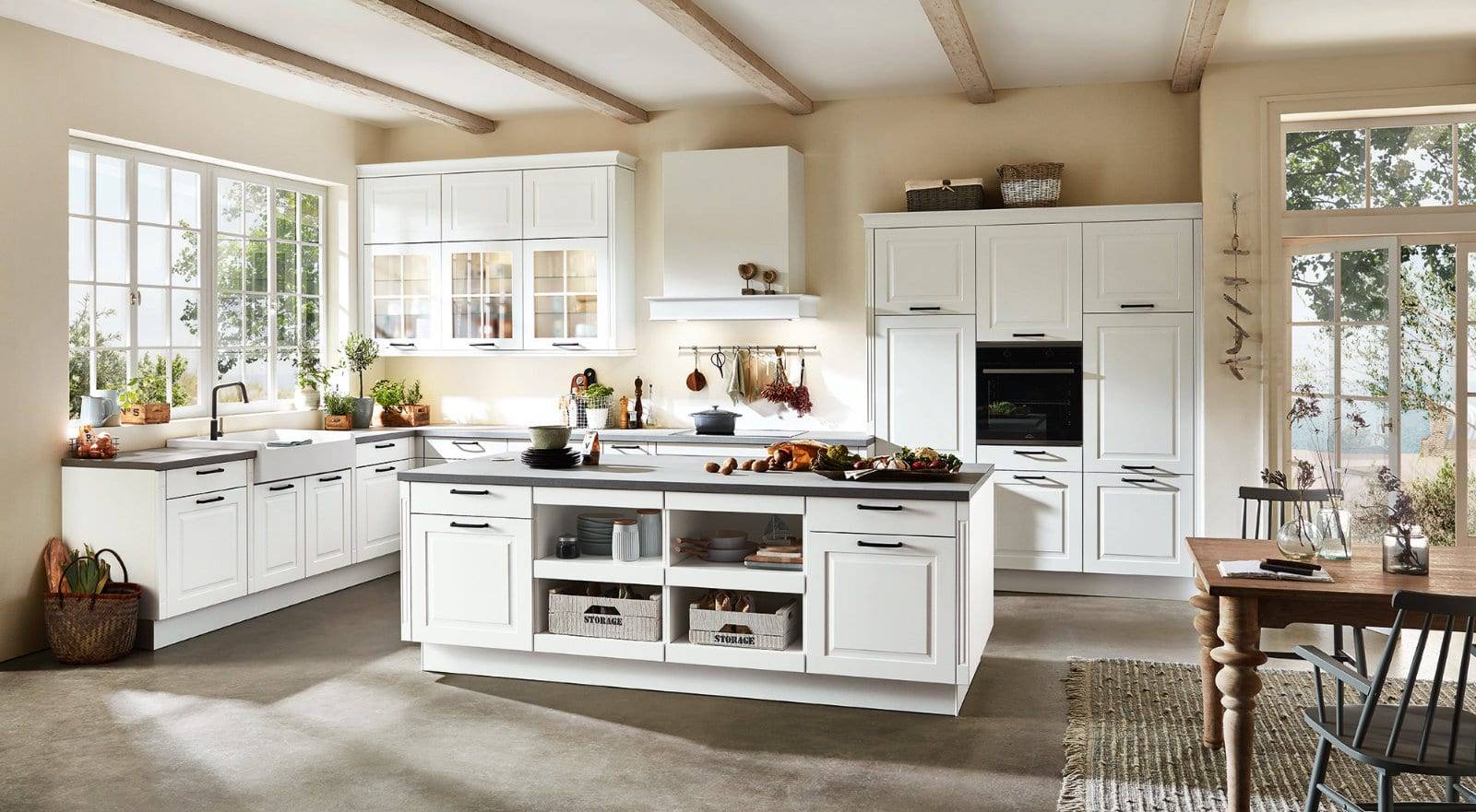 Nobilia Matt White Open Plan Shaker Kitchen With Island 2021 | Lead Wolf, Peterborough