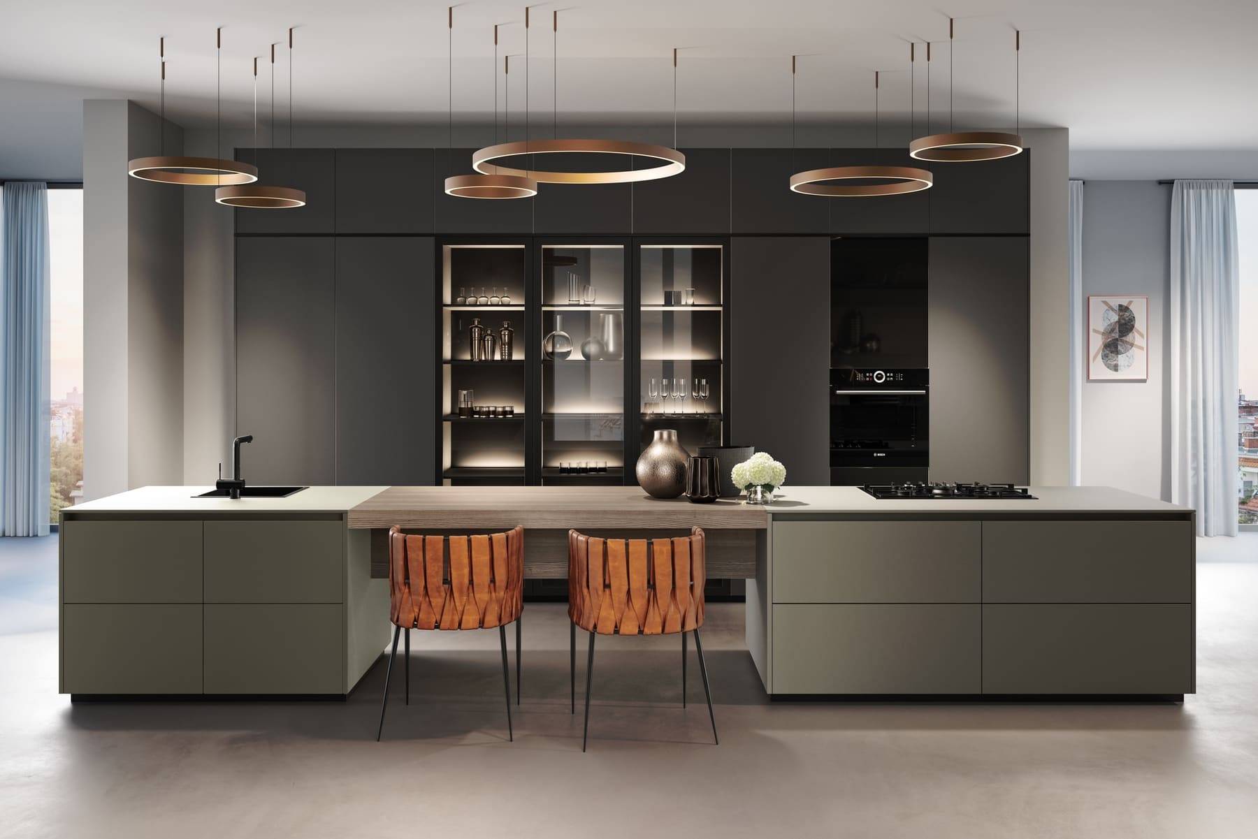 Rotpunkt Matt Handleless Kitchen With Island | Expert German Kitchens, Dartford